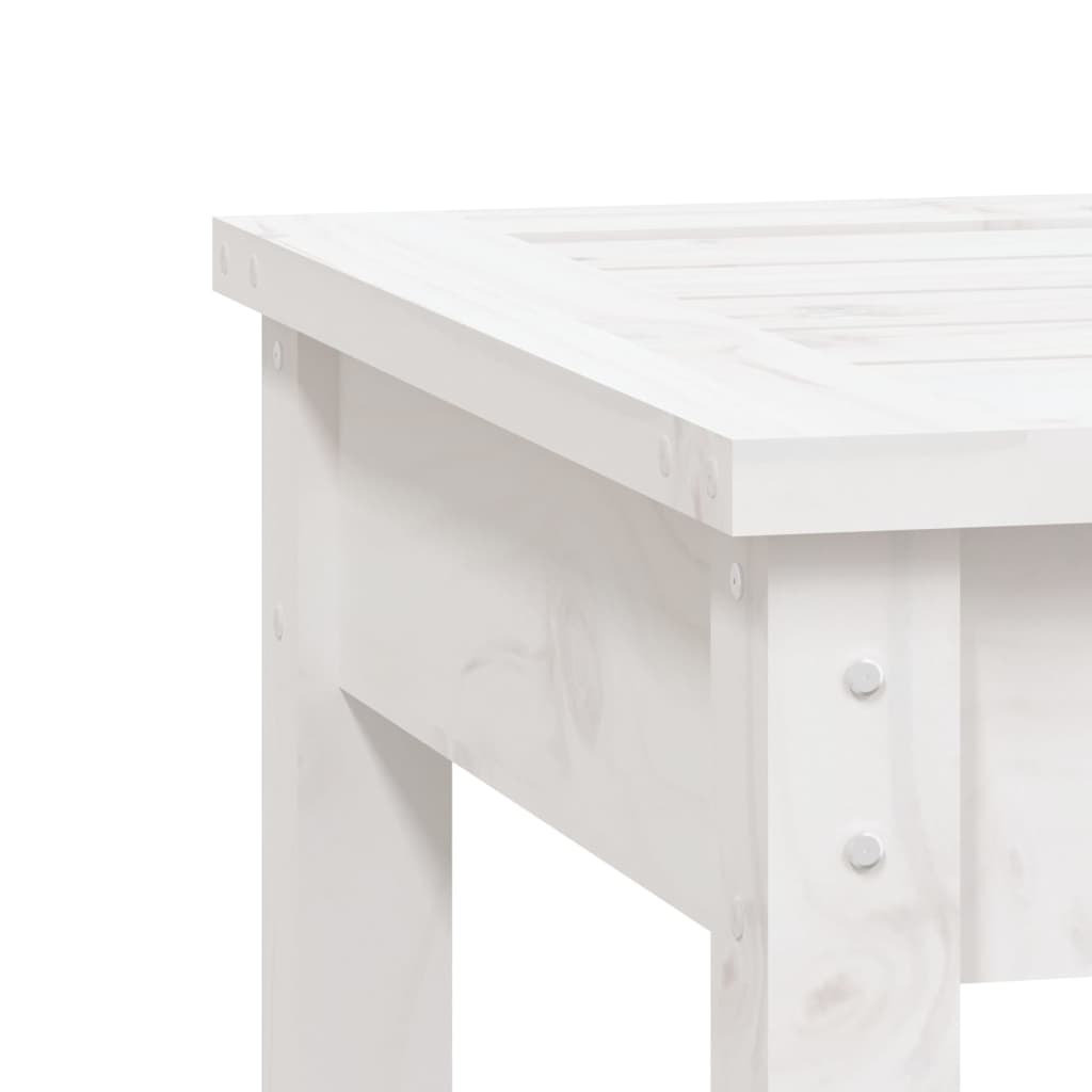 vidaXL Παγκάκι Κήπου Λευκό 50x44x45 εκ. από Μασίφ Ξύλο Πεύκου