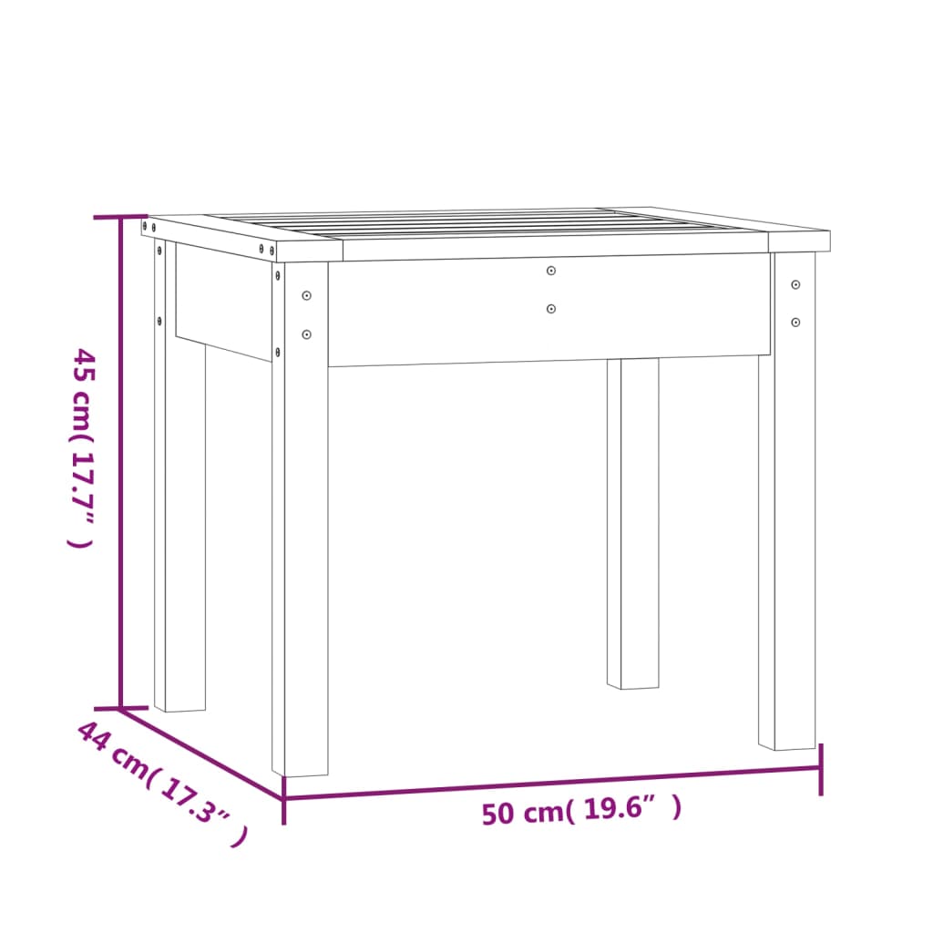 vidaXL Παγκάκι Κήπου Γκρι 50x44x45 εκ. από Μασίφ Ξύλο Πεύκου