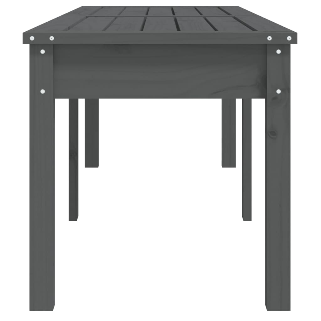 vidaXL Πάγκος Κήπου Διθέσιος Γκρι 159,5x44x45 εκ. Μασίφ Ξύλο Πεύκου