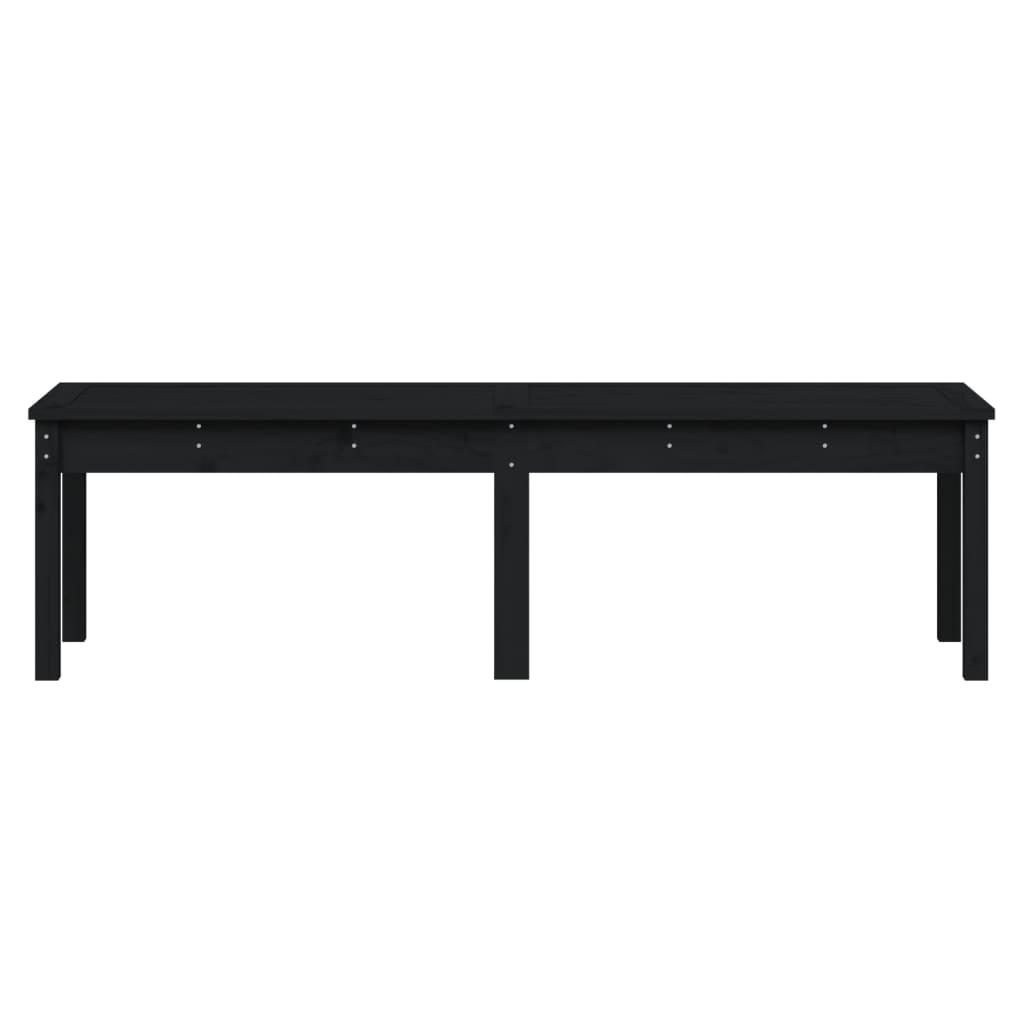 vidaXL Πάγκος Κήπου Διθέσιος Μαύρο 159,5x44x45 εκ. Μασίφ Ξύλο Πεύκου