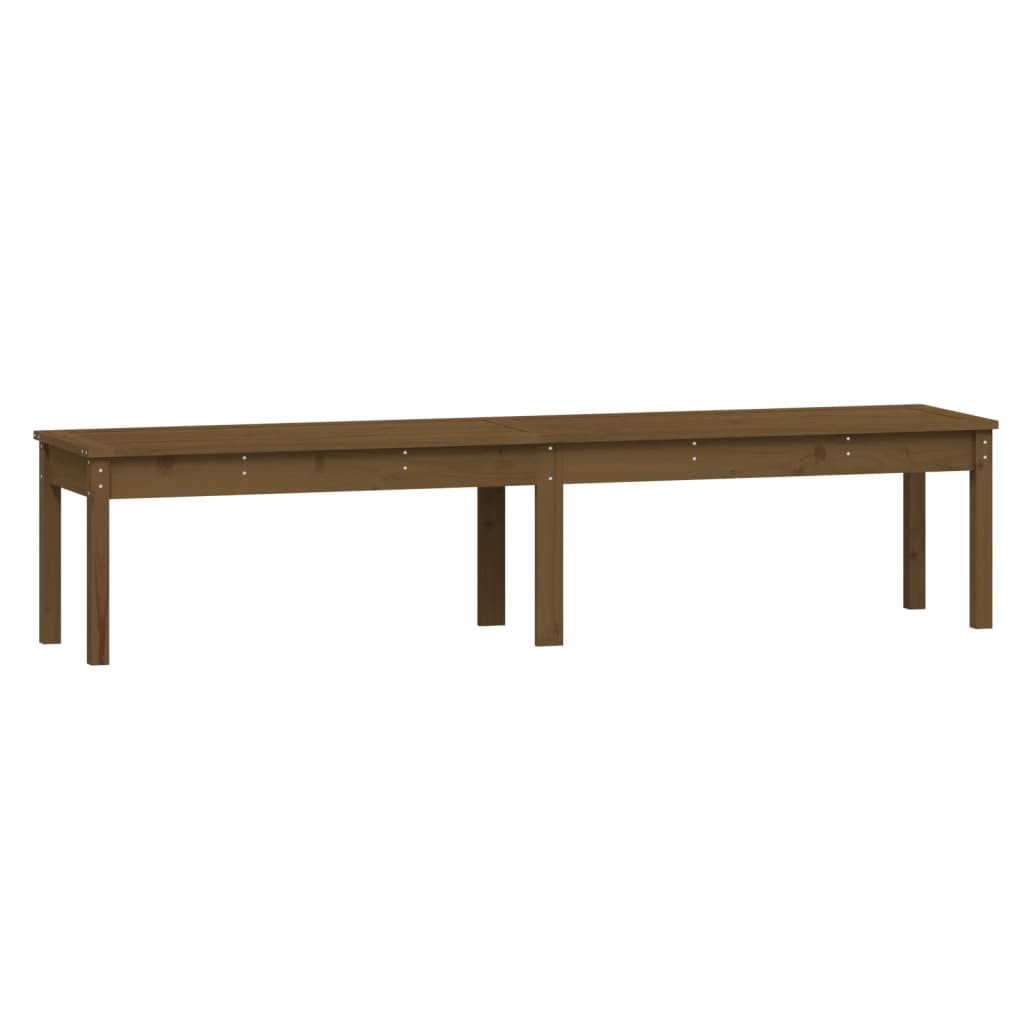 vidaXL Πάγκος Κήπου Διθέσιος Μελί 203,5x44x45 εκ. Μασίφ Ξύλο Πεύκου