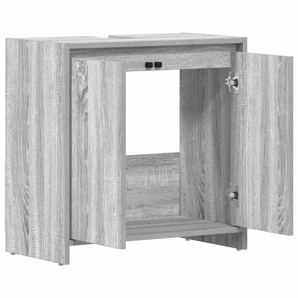 vidaXL Ντουλάπι Μπάνιου Γκρι Sonoma 60x33x61 εκ. Επεξεργασμένο Ξύλο