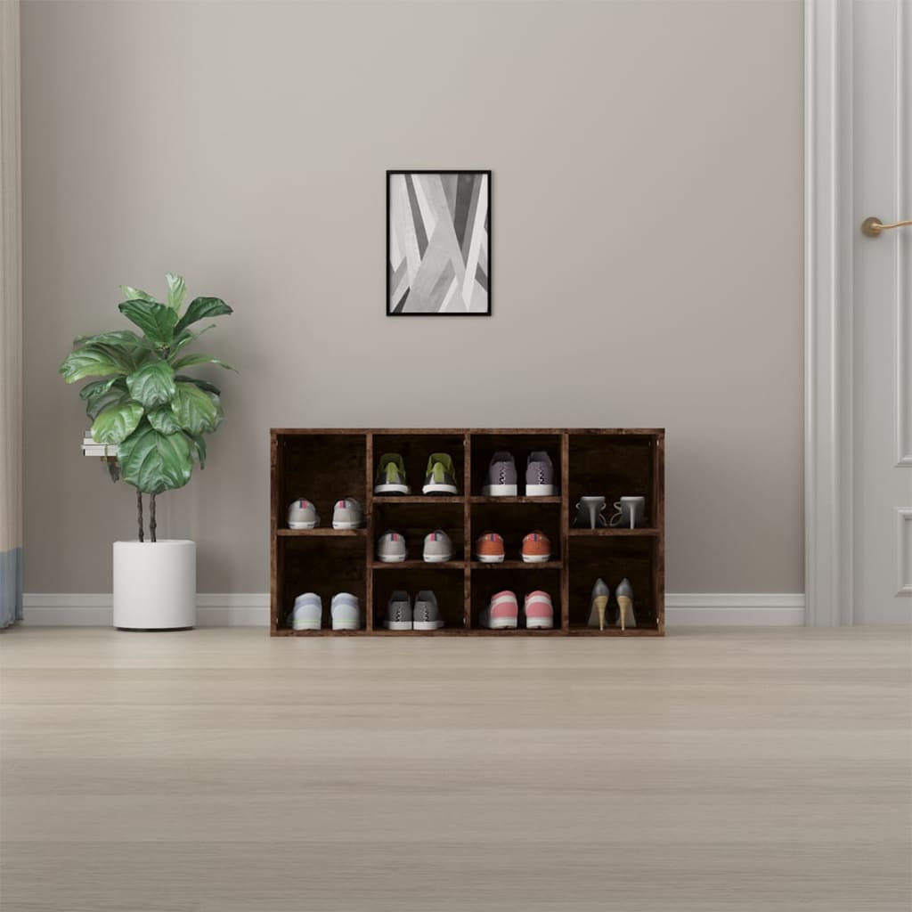 vidaXL Παπουτσοθήκη Καπνιστή Δρυς 103x30x54,5 εκ. Επεξεργασμένο Ξύλο