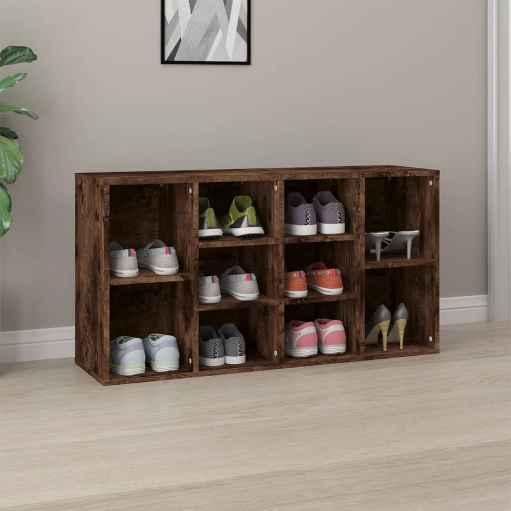 vidaXL Παπουτσοθήκη Καπνιστή Δρυς 103x30x54,5 εκ. Επεξεργασμένο Ξύλο