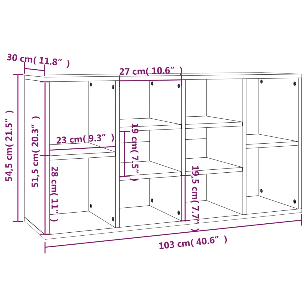 vidaXL Παπουτσοθήκη Γκρι Sonoma 103x30x54,5 εκ. από Επεξεργασμένο Ξύλο