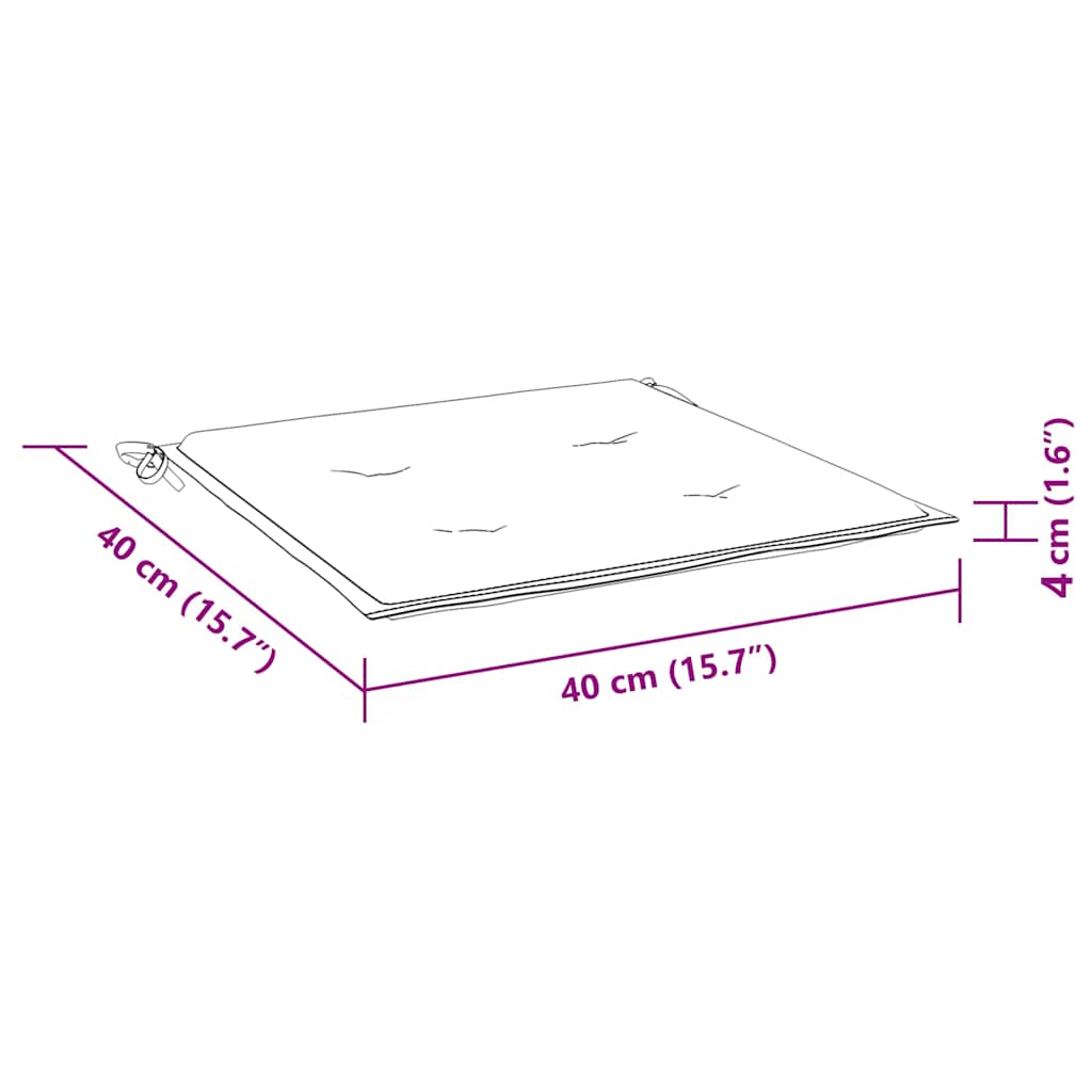 vidaXL Μαξιλάρια Καρέκλας 6 τεμ. Πολύχρωμα 40x40x4 εκ. Υφασμάτινα