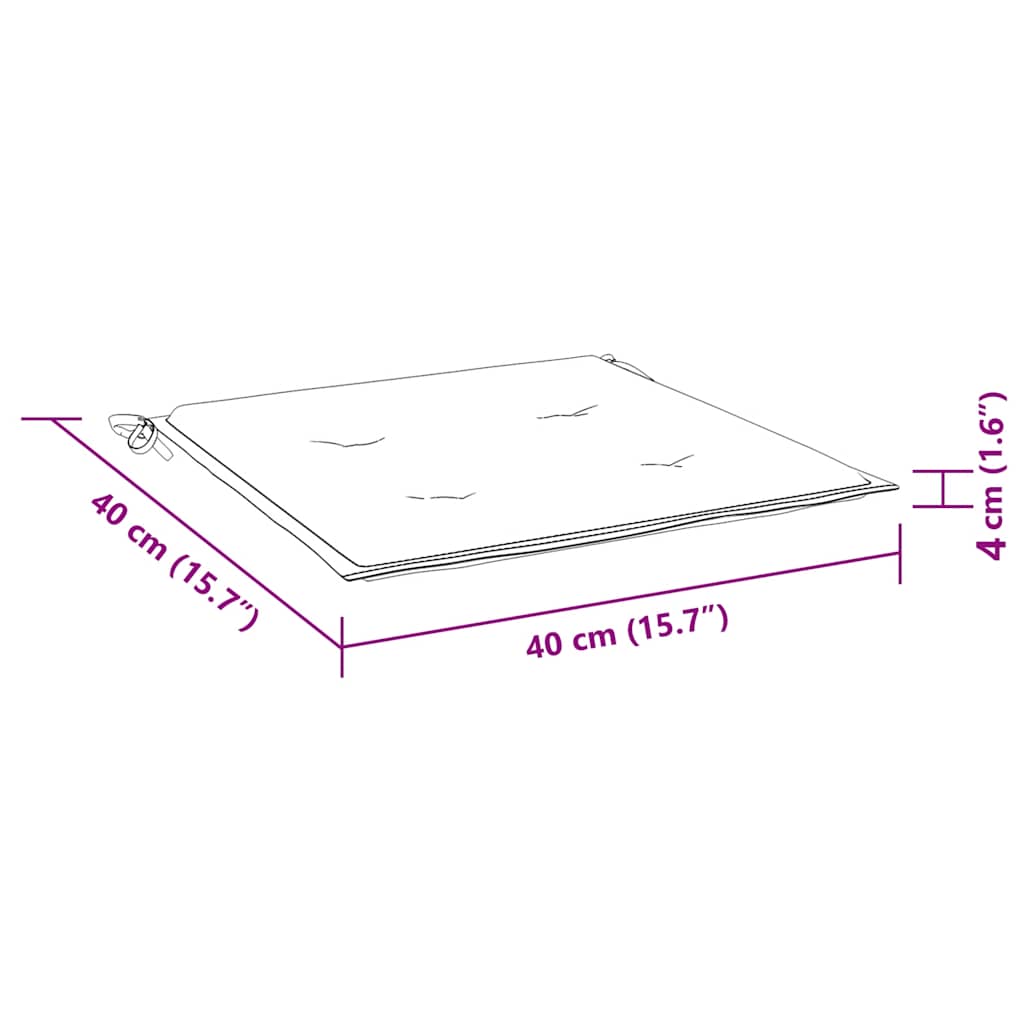 vidaXL Μαξιλάρια Καρέκλας 6 τεμ. Σχέδιο Φύλλων 40x40x4 εκ. Υφασμάτινα