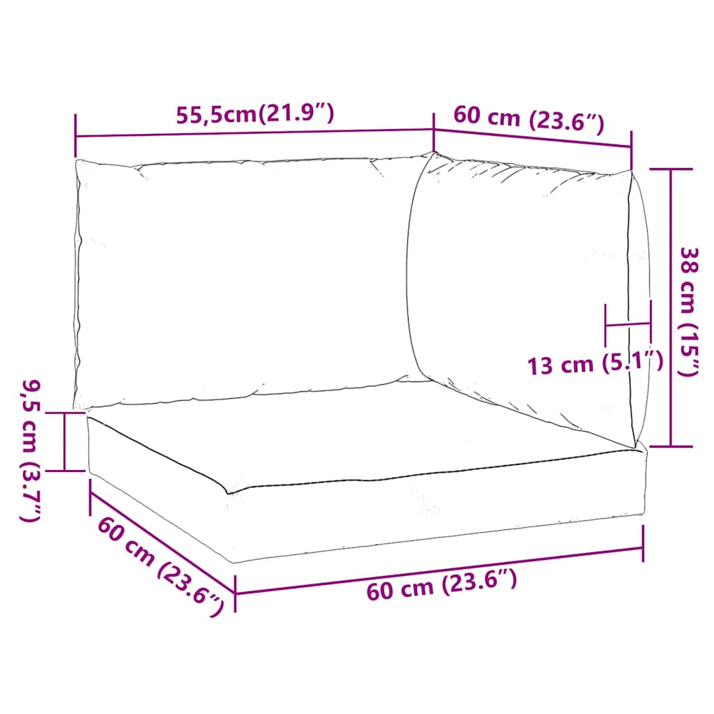 vidaXL Μαξιλάρια Καναπέ Παλέτας 3 τεμ. Ανθρακί Ύφασμα Oxford
