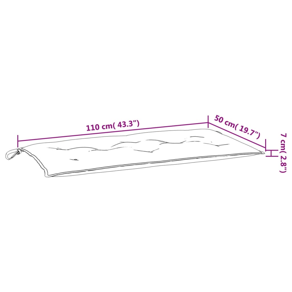 vidaXL Μαξιλάρι Πάγκου Κήπου Taupe 110x50x7 εκ. Ύφασμα Oxford