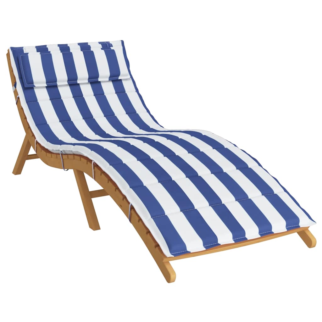 vidaXL Μαξιλάρι Ξαπλώστρας Μπλε&Λευκό Ριγέ 180x60x4 εκ. Ύφασμα Oxford