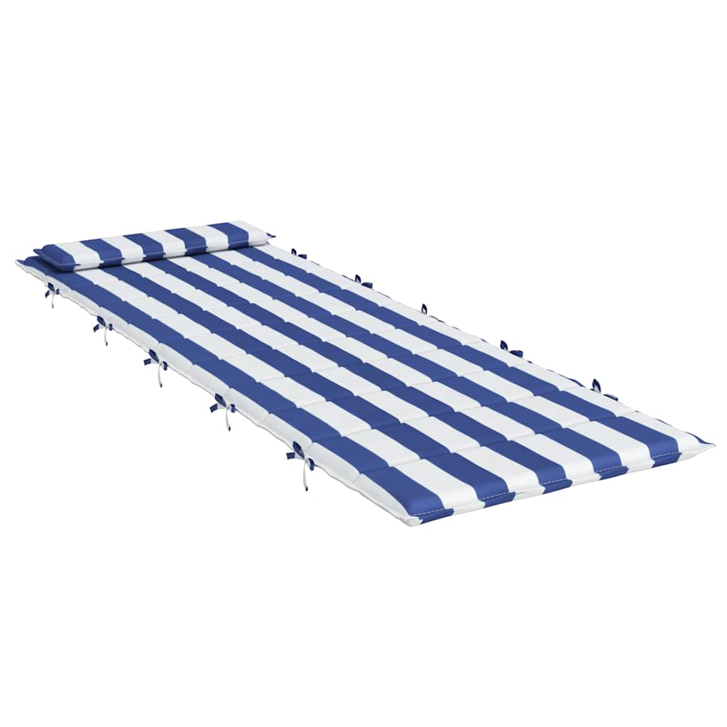 vidaXL Μαξιλάρι Ξαπλώστρας Μπλε&Λευκό Ριγέ 180x60x4 εκ. Ύφασμα Oxford