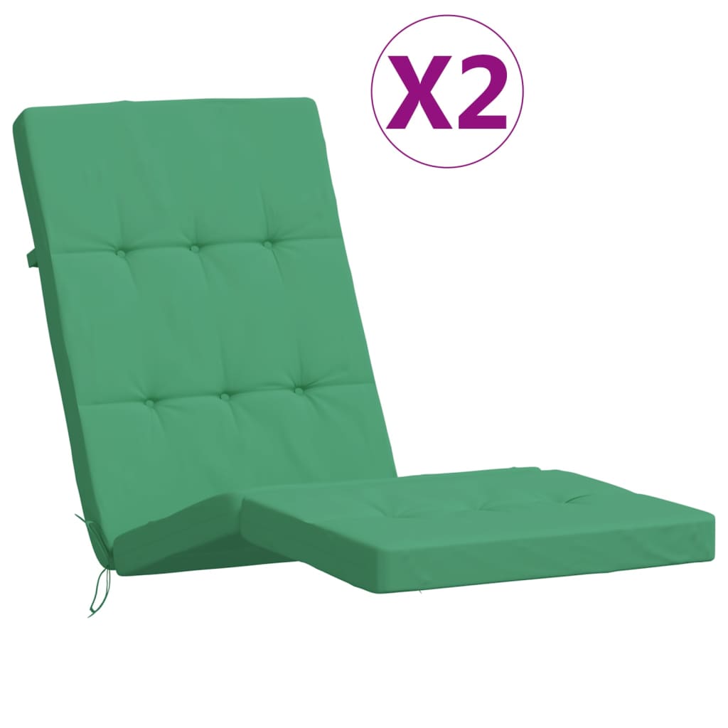 vidaXL Μαξιλάρια Ξαπλώστρας 2 τεμ. Πράσινα από Ύφασμα Oxford