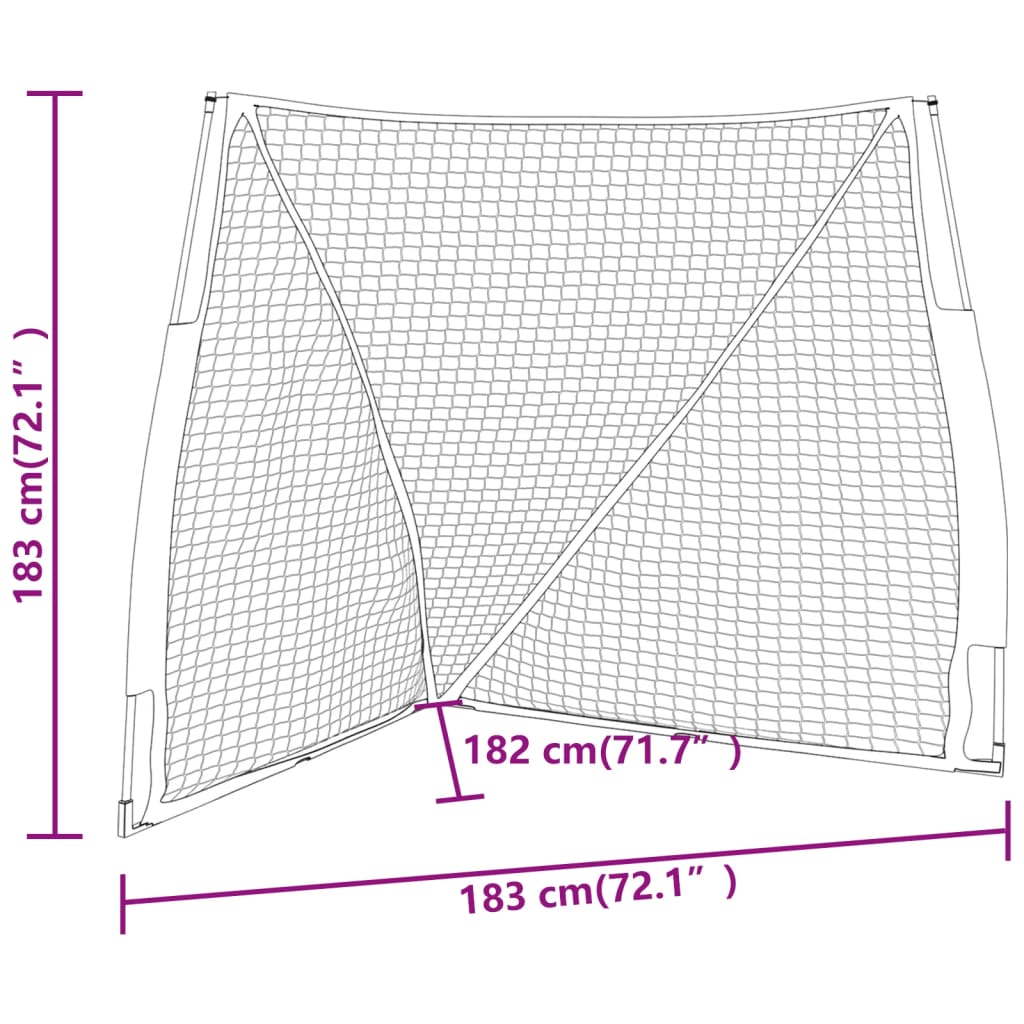 vidaXL Δίχτυ Μπέιζμπολ Πορτοκ.&Μαύρο 183x182x183εκ. Ατσάλι&Πολυεστέρας
