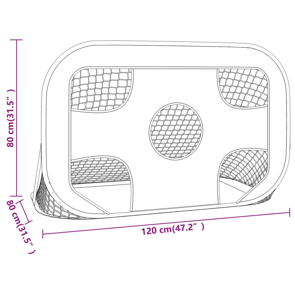 vidaXL Δίχτυ Ποδοσφαίρου με Στόχο 120 x 80 x 80 εκ. από Πολυεστέρα