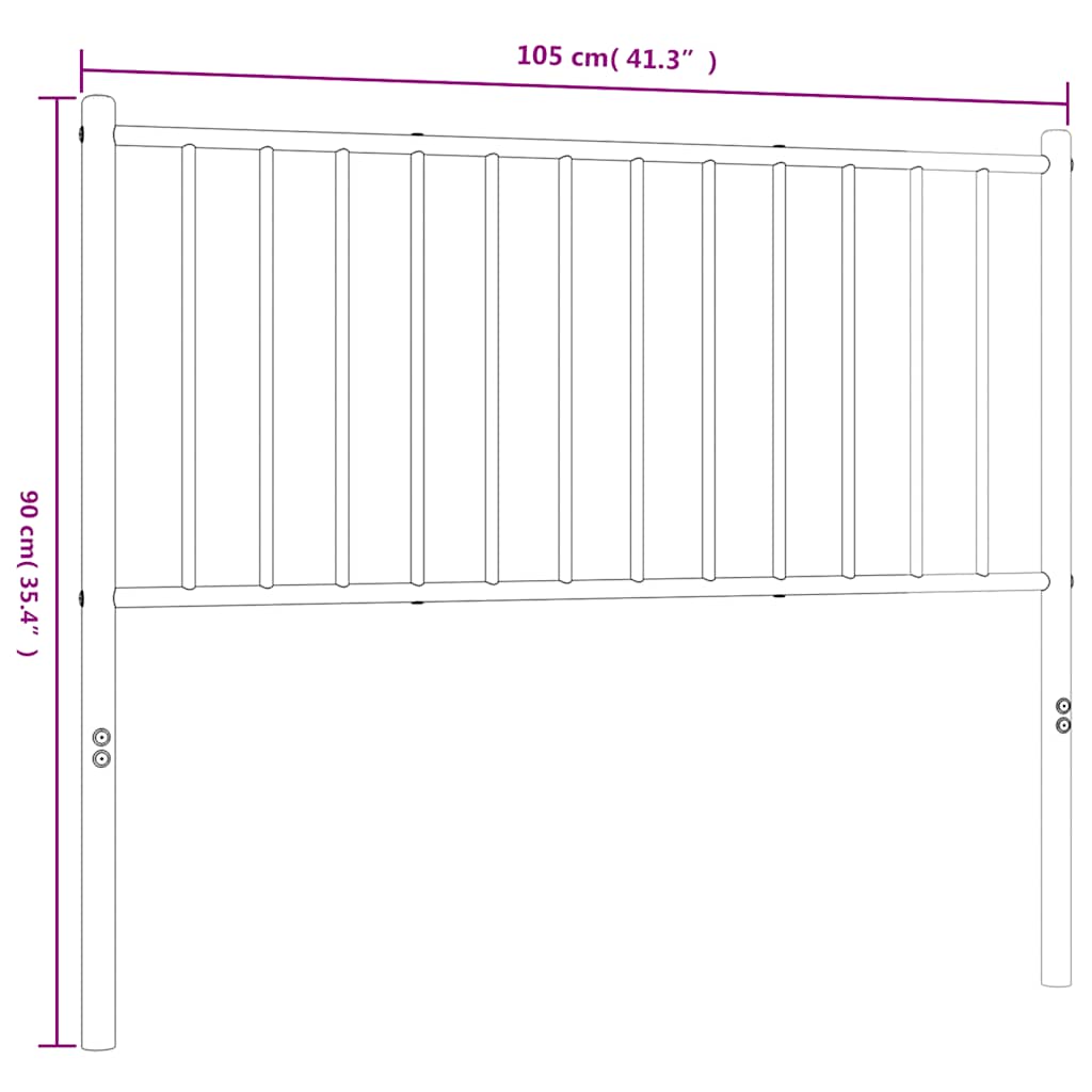 vidaXL Κεφαλάρι Μαύρο 100 εκ. Μεταλλικό