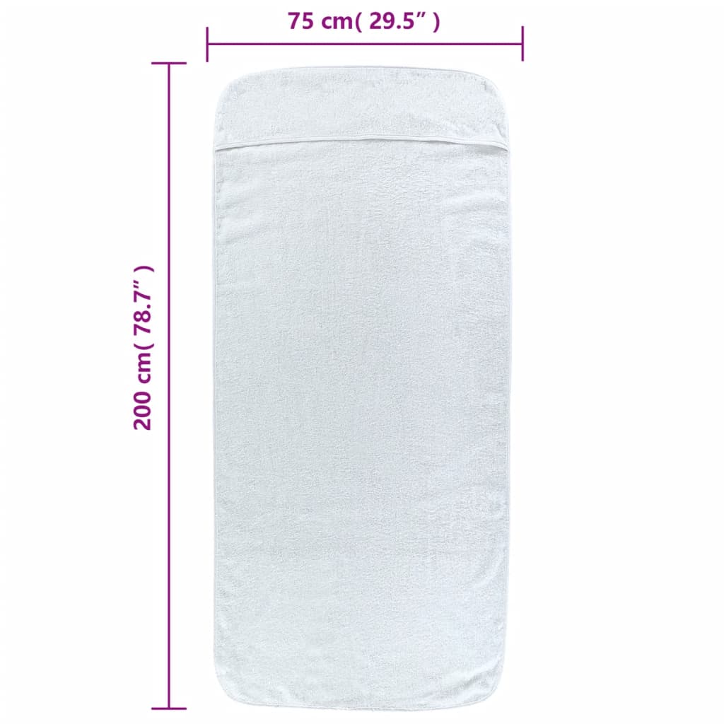 vidaXL Πετσέτες Θαλάσσης 2 τεμ. Λευκές 75 x 200 εκ. Ύφασμα 400 GSM