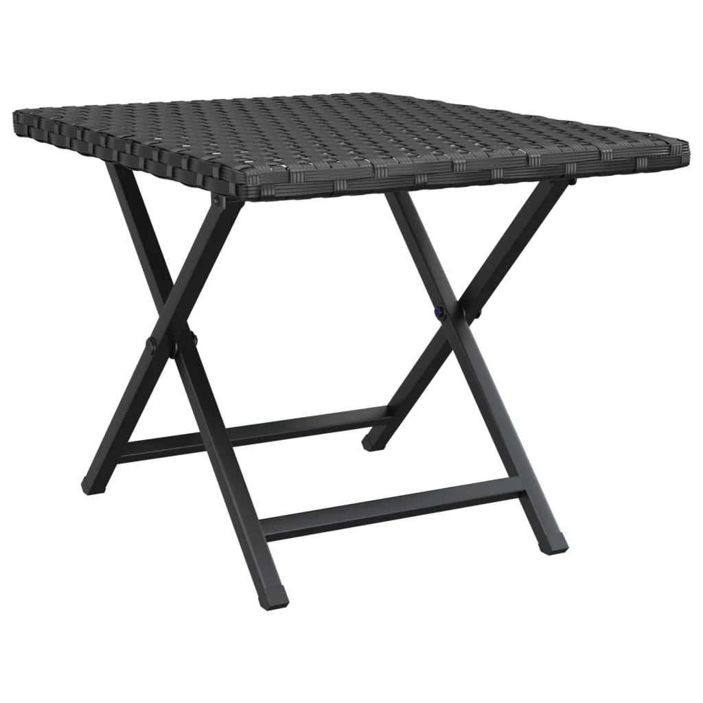 vidaXL Τραπέζι Πτυσσόμενο Μαύρο 45 x 35 x 32 εκ. από Συνθετικό Ρατάν