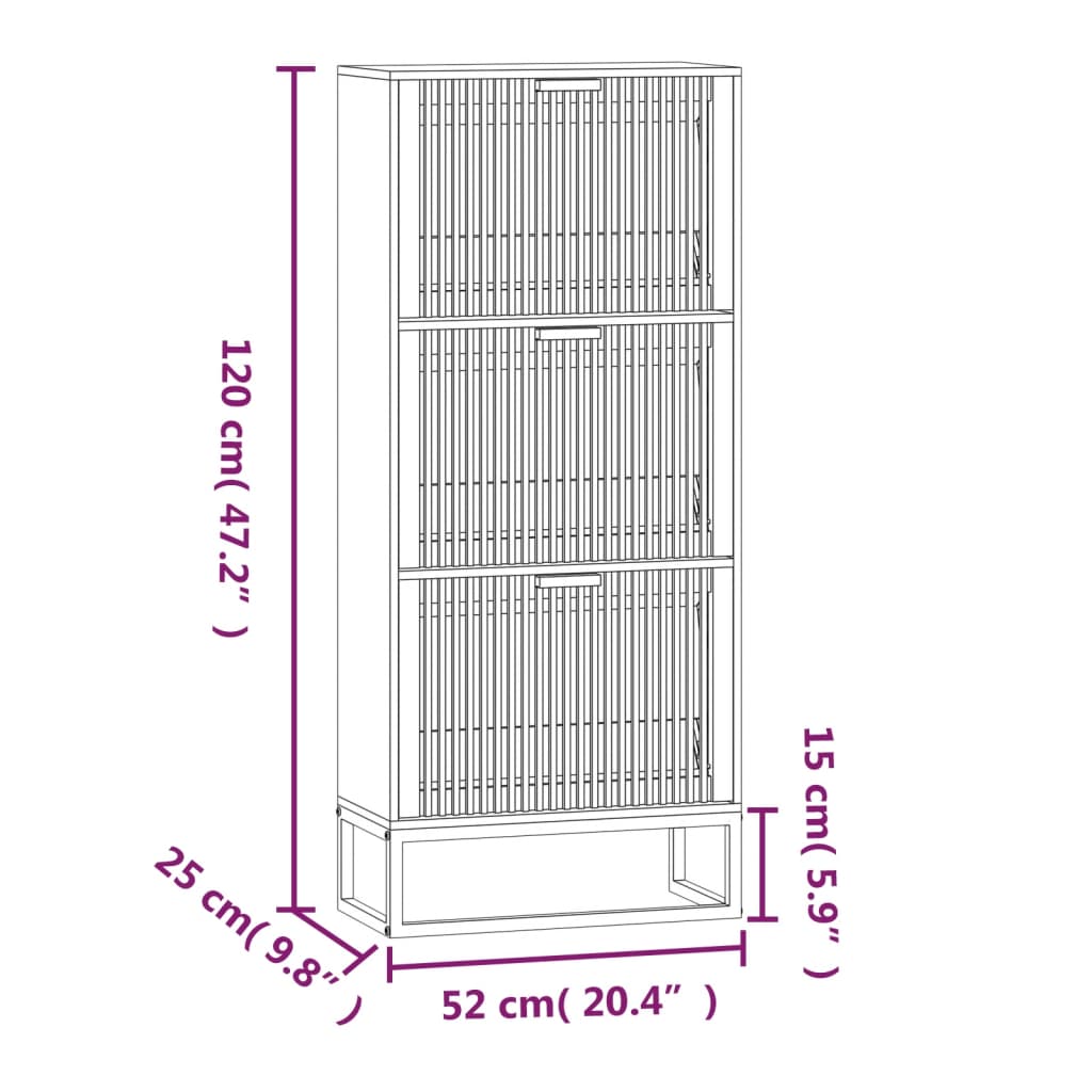 vidaXL Παπουτσοθήκη Λευκή 52 x 25 x 120 εκ. από Επεξεργασμένο Ξύλο