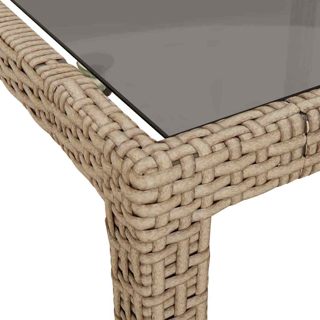 vidaXL Τραπέζι Κήπου για Φαγητό Μπεζ 90 x 90 x 75 cm Πολυ ράταν