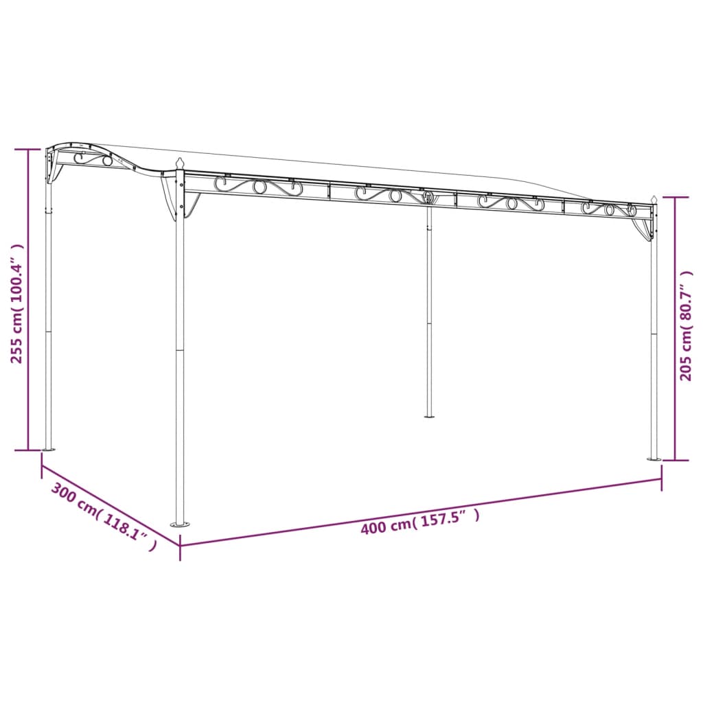 vidaXL Τέντα Taupe 4 x 3 μ. 180 γρ./μ² από Ύφασμα και Ατσάλι