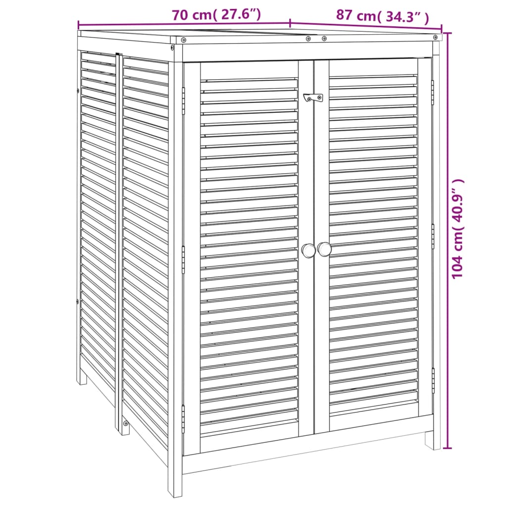 vidaXL Μπαούλο Αποθήκευσης Κήπου 70x87x104 εκ. από Μασίφ Ξύλο Ακακίας