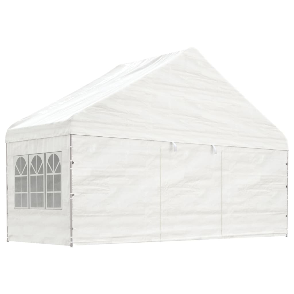 vidaXL Κιόσκι με Τέντα Λευκό 5,88 x 2,23 x 3,75 μ. από Πολυαιθυλένιο