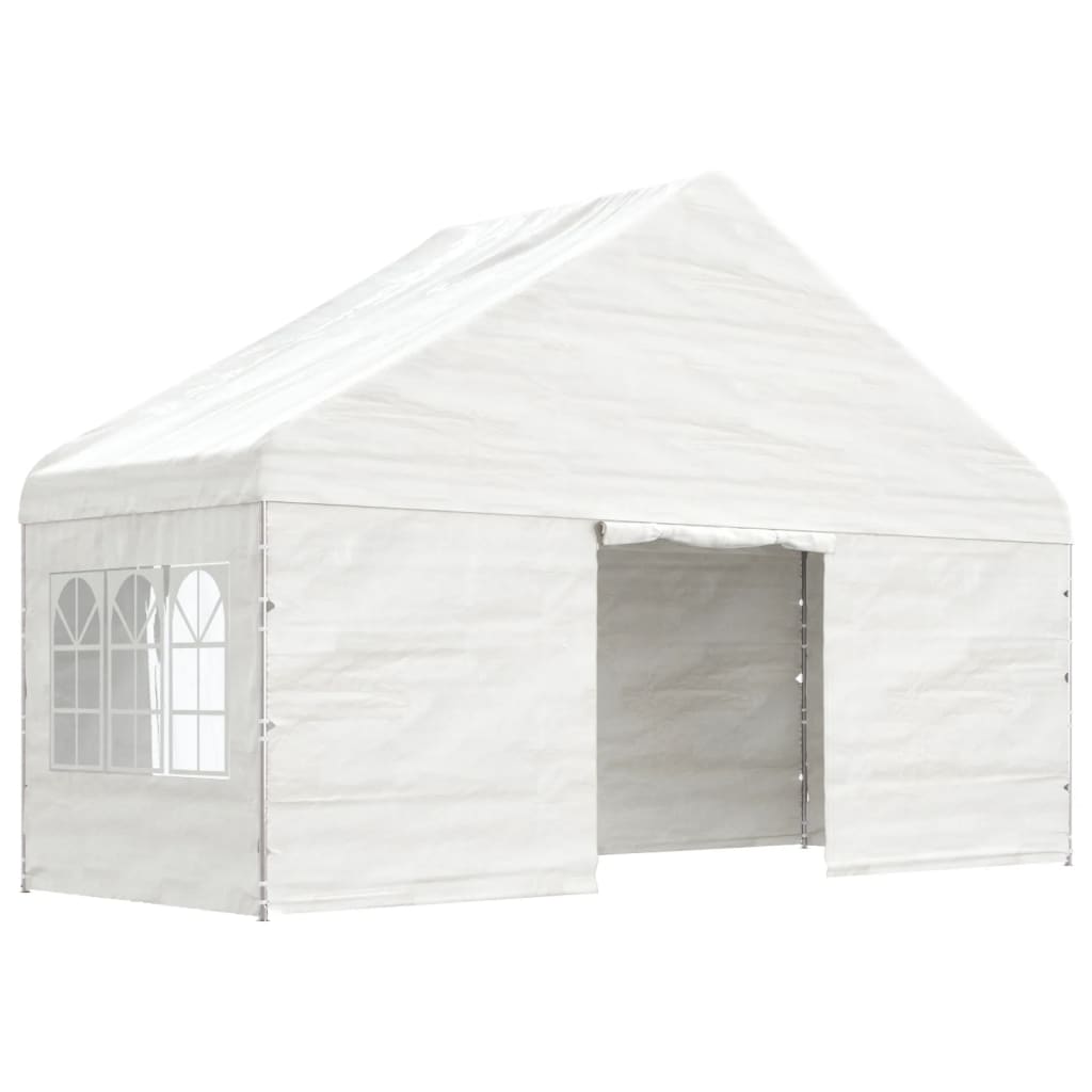 vidaXL Κιόσκι με Τέντα Λευκό 5,88 x 2,23 x 3,75 μ. από Πολυαιθυλένιο