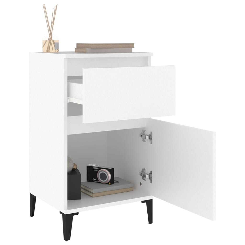vidaXL Κομοδίνο Λευκό 40 x 35 x 70 εκ.