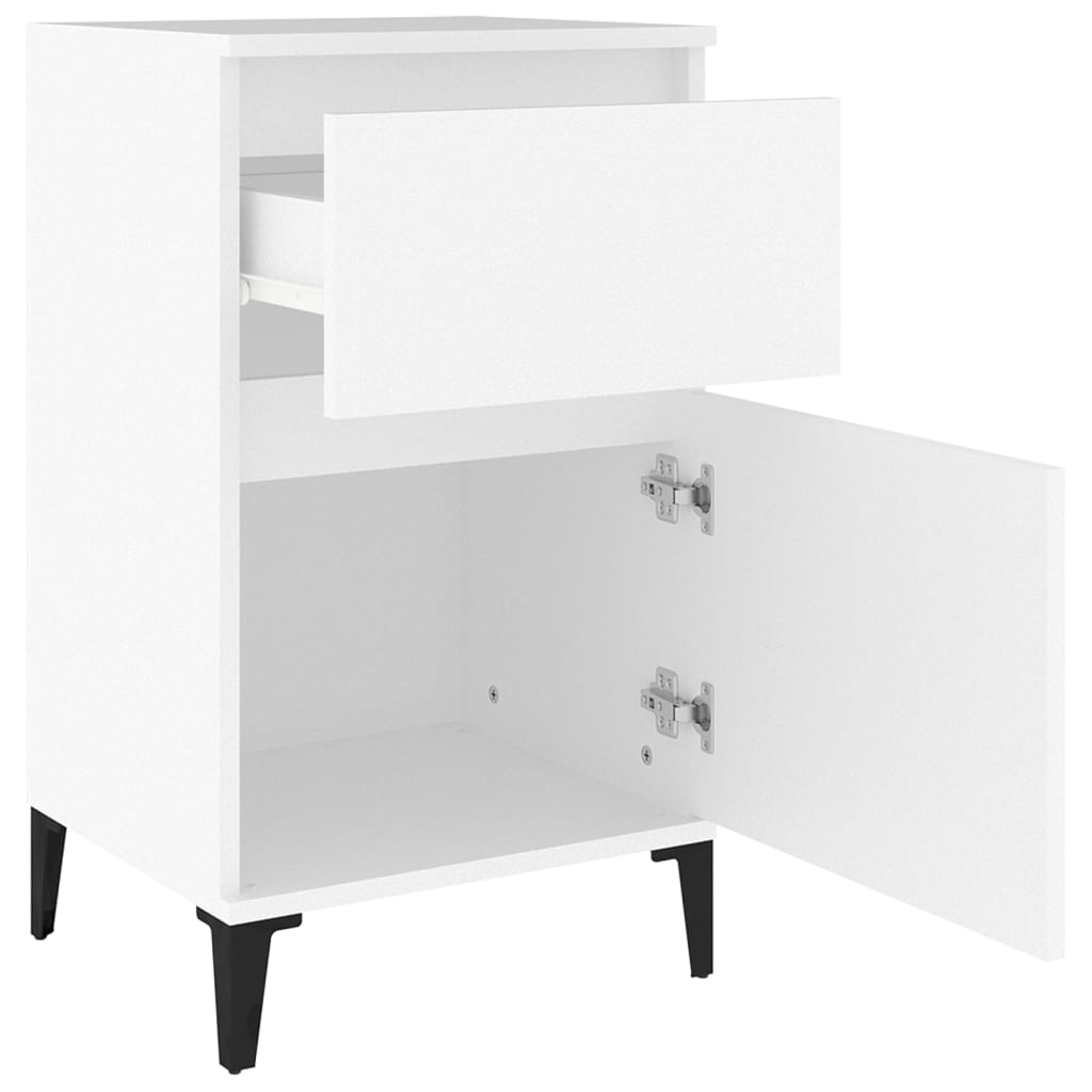 vidaXL Κομοδίνο Λευκό 40 x 35 x 70 εκ.
