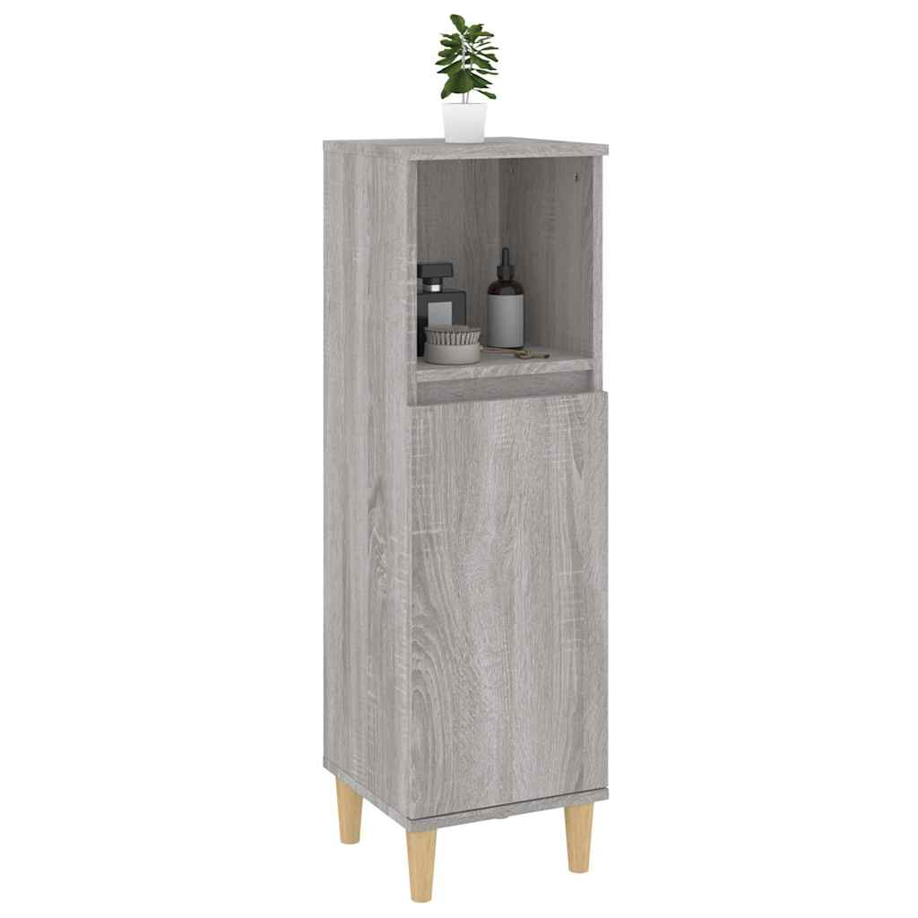 vidaXL Ντουλάπι Μπάνιου Γκρι Sonoma 30x30x100 εκ. Επεξεργασμένο Ξύλο