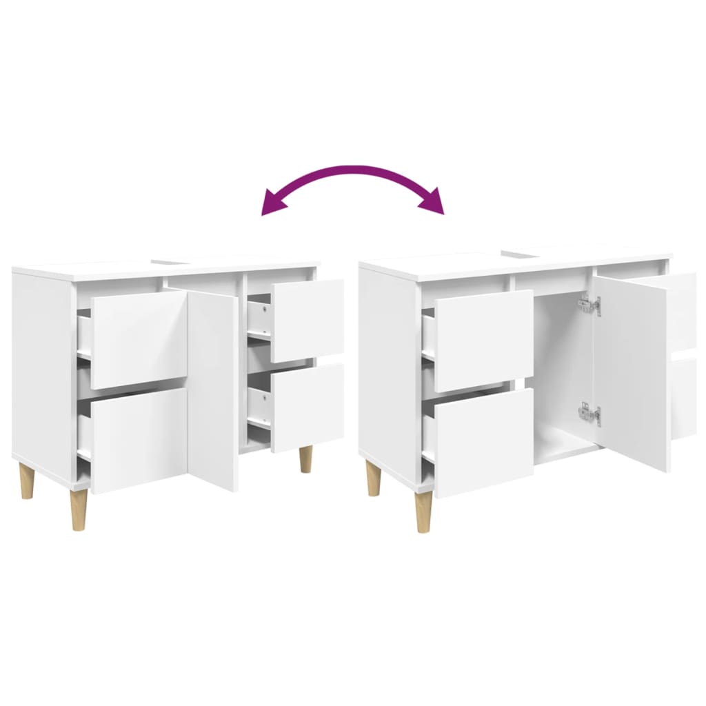 vidaXL Ντουλάπι Νιπτήρα Λευκό 80 x 33 x 60 εκ. από Επεξεργασμένο Ξύλο