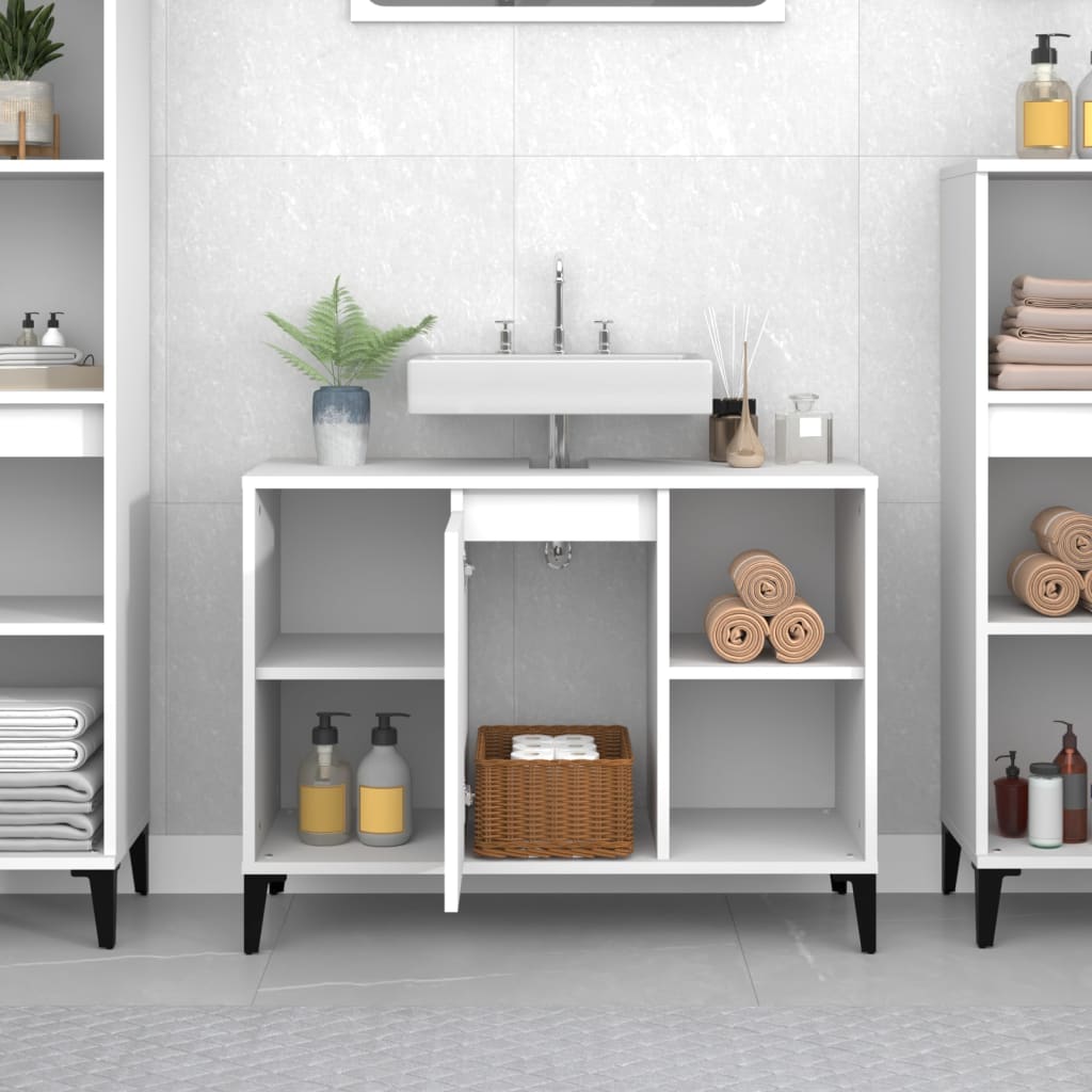 vidaXL Ντουλάπι Νιπτήρα Λευκό 80 x 33 x 60 εκ. Επεξεργασμένο Ξύλο