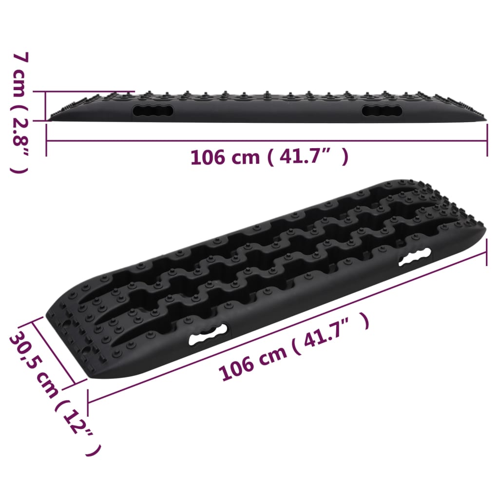 vidaXL Σανίδες Πρόσφυσης 2 τεμ. Μαύρες 106 x 30,5 x 7 εκ. από Νάιλον