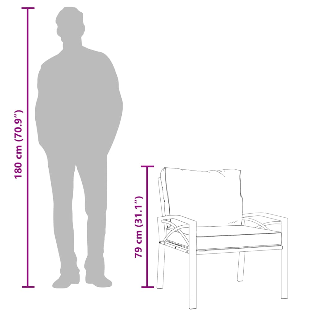 vidaXL Καρέκλες Κήπου 2 τεμ. 68x76x79 εκ Ατσάλινες Μαξιλάρια Χρ. Άμμου
