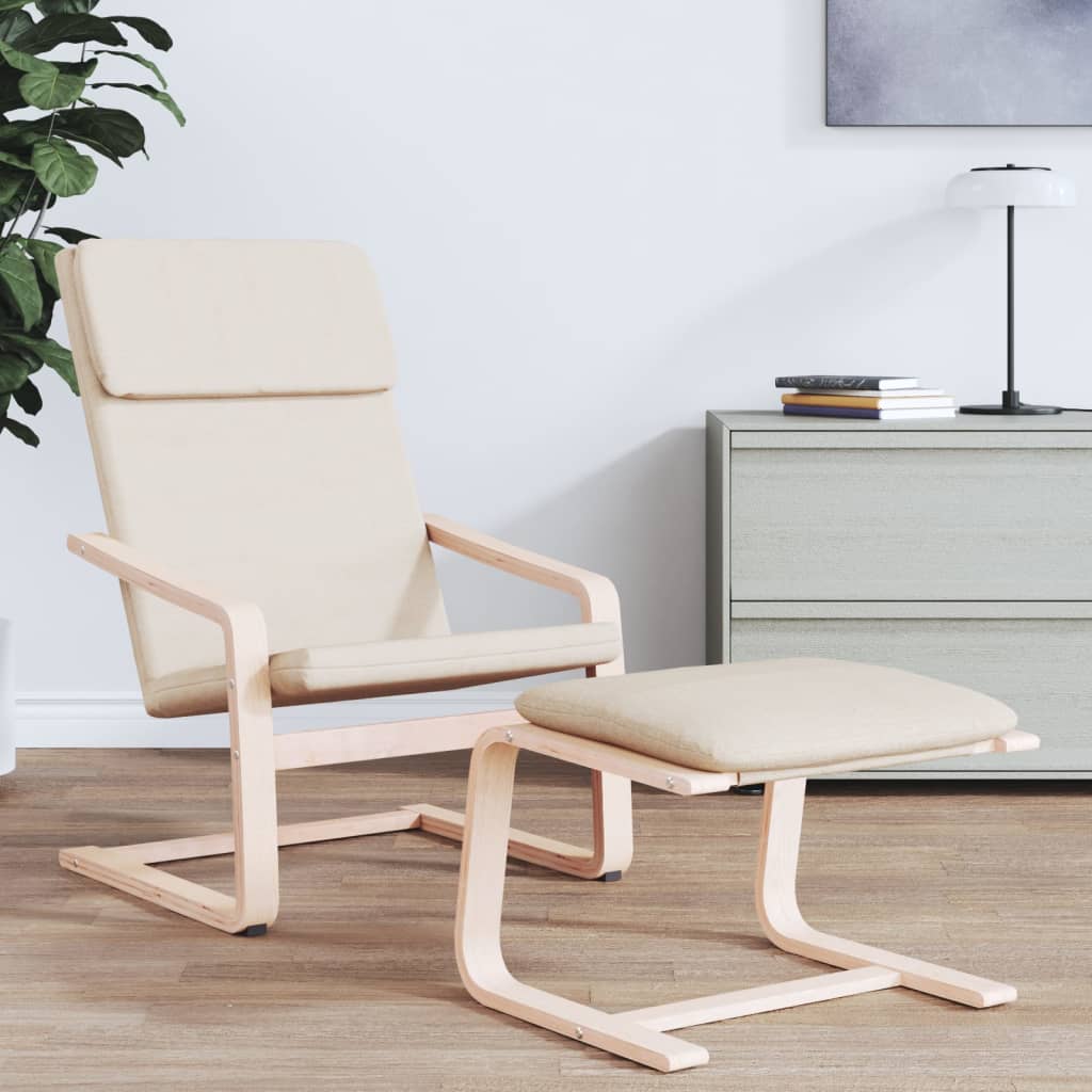 vidaXL Υποπόδιο Κρεμ 51 x 41 x 40 εκ. Υφασμάτινο
