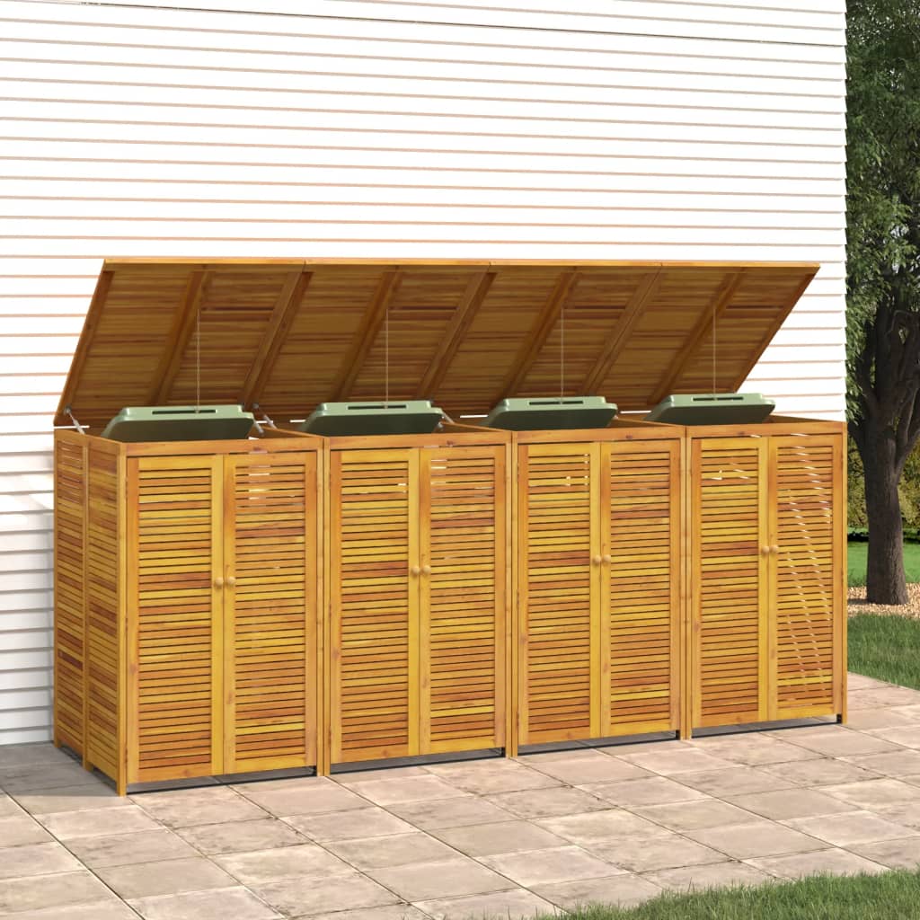vidaXL Πλαίσιο Τετραπλού Κάδου Απορριμάτων 280x89x117 εκ. Μασίφ Ακακία