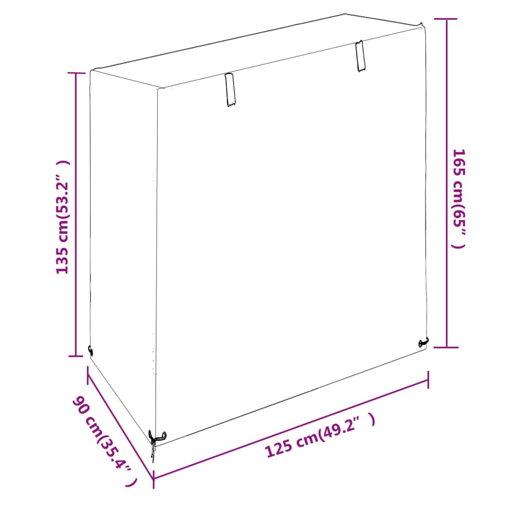 vidaXL Κάλυμμα Κούνιας 2 τεμ. 8 Κρίκοι 125x90x135/165 εκ Πολυαιθυλένιο