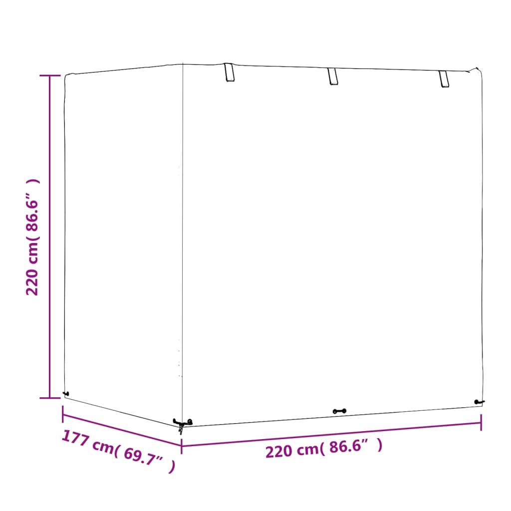 vidaXL Καλύμματα Κούνιας 12 Κρίκοι 2 τεμ. 220x177x220 εκ. Πολυαιθ.