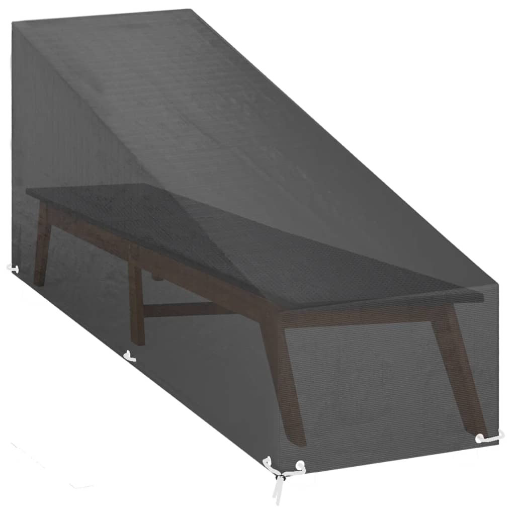 vidaXL Κάλυμμα Ξαπλώστρας 2 τεμ με 12 Κρίκους 205x75x40/70 εκ Πολυαιθ.
