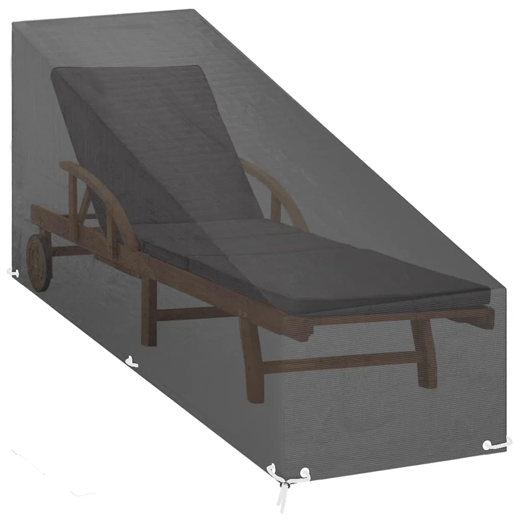 vidaXL Κάλυμμα Ξαπλώστρας 2 τεμ με 12 Κρίκους 200x65x35/60 εκ Πολυαιθ.