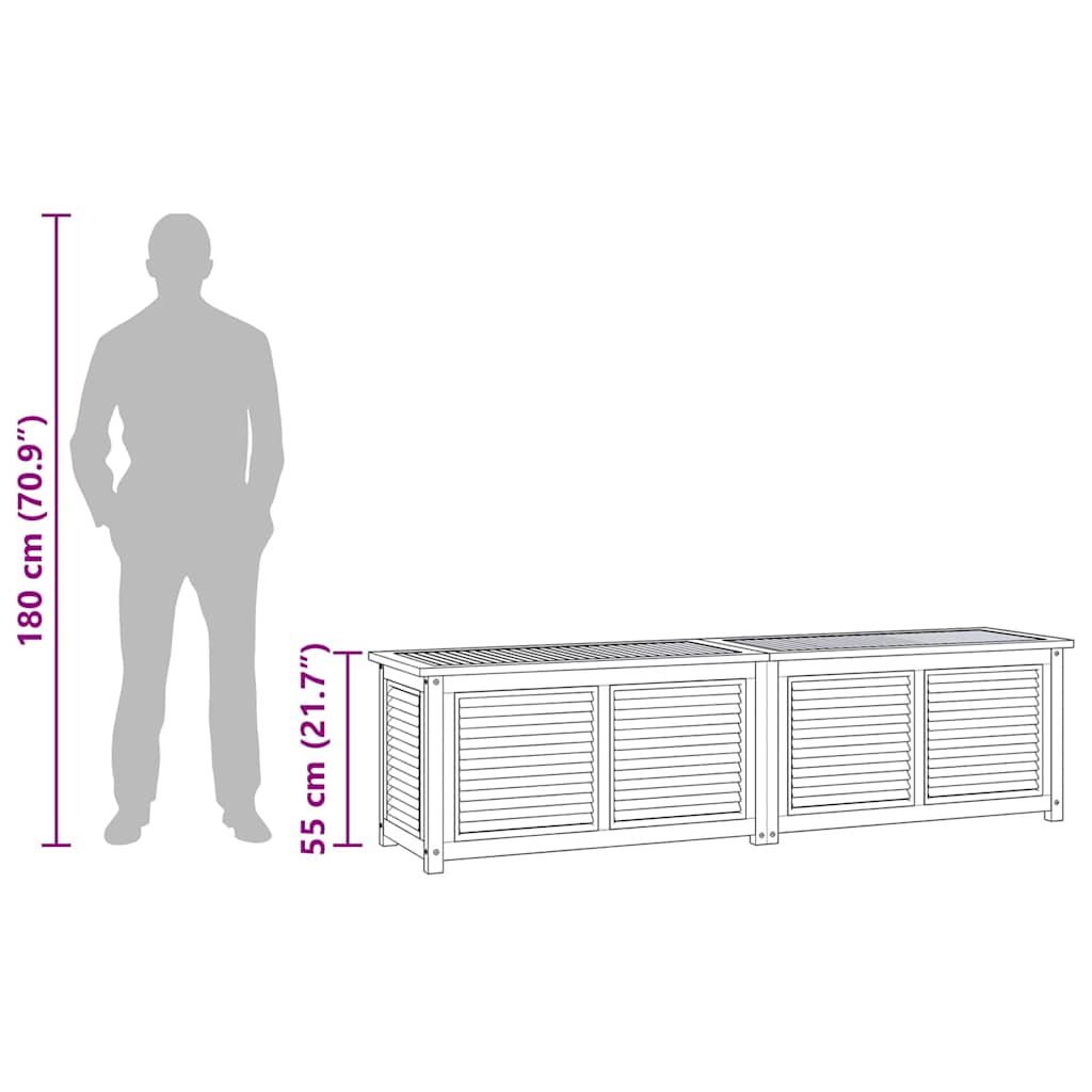 vidaXL Μπαούλο Αποθήκευσης Κήπου με Τσάντα 200x50x55εκ Μασίφ Ξύλο Teak