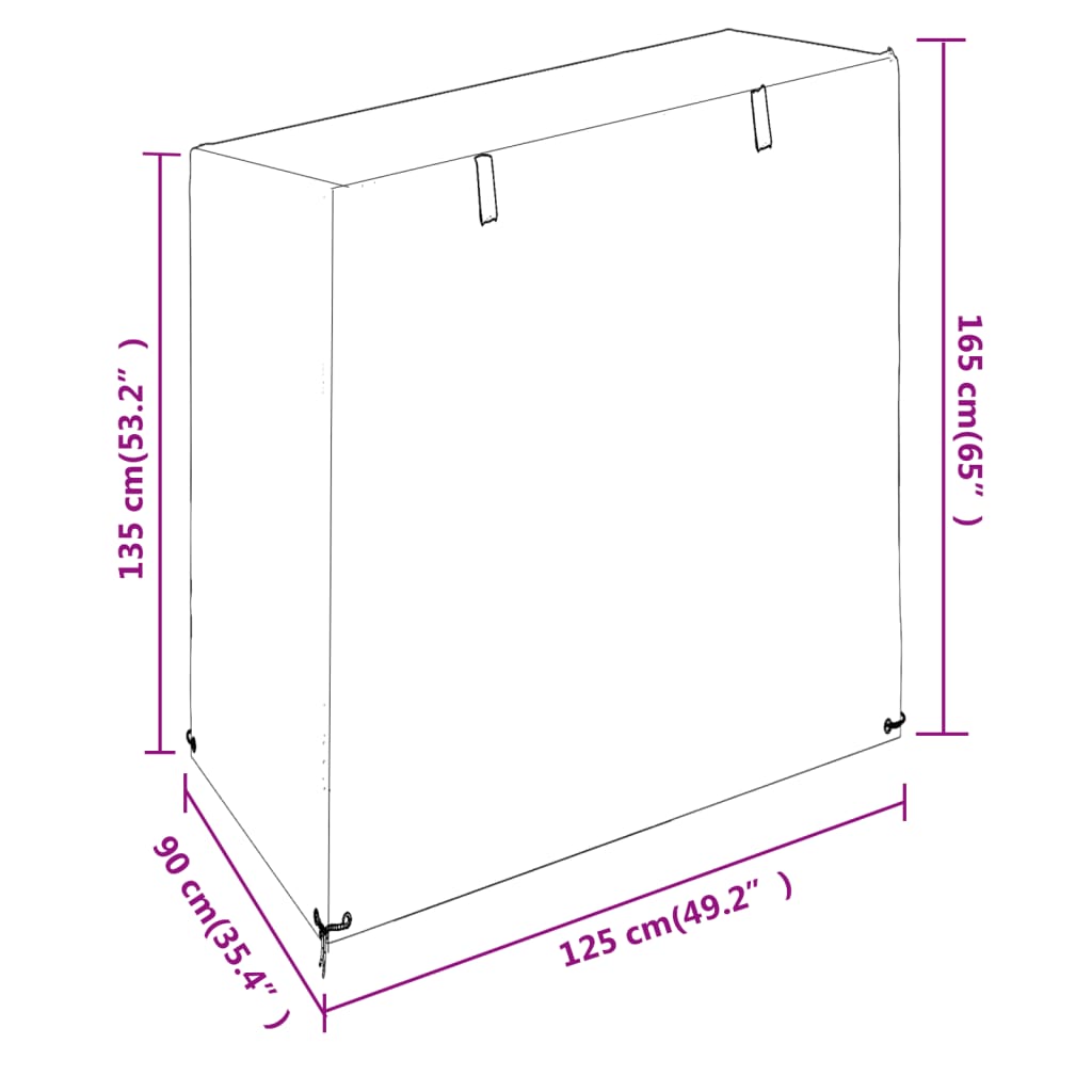 vidaXL Κάλυμμα Κούνιας με 8 Κρίκους 125x90x135/165 εκ. Πολυαιθυλένιο