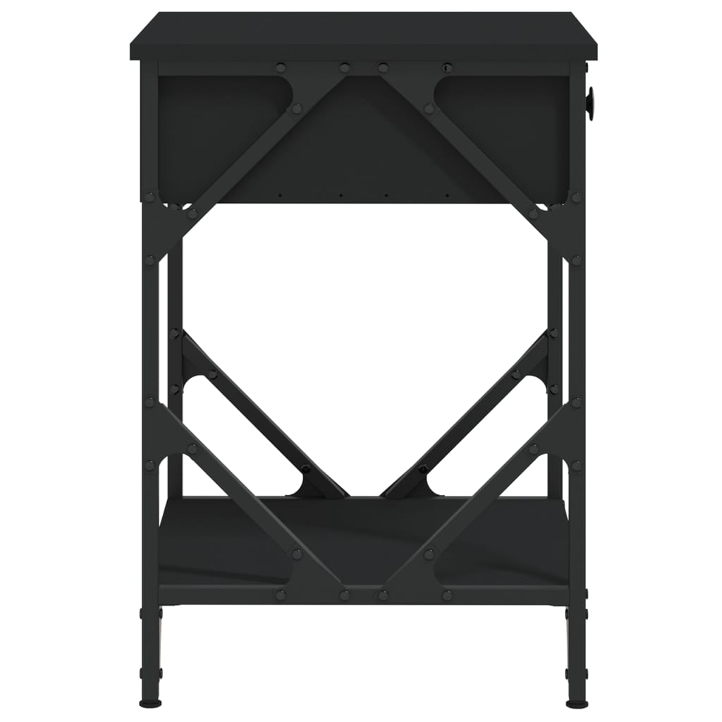 vidaXL Κομοδίνο Μαύρο 40 x 42 x 60 εκ. από Επεξεργασμένο Ξύλο