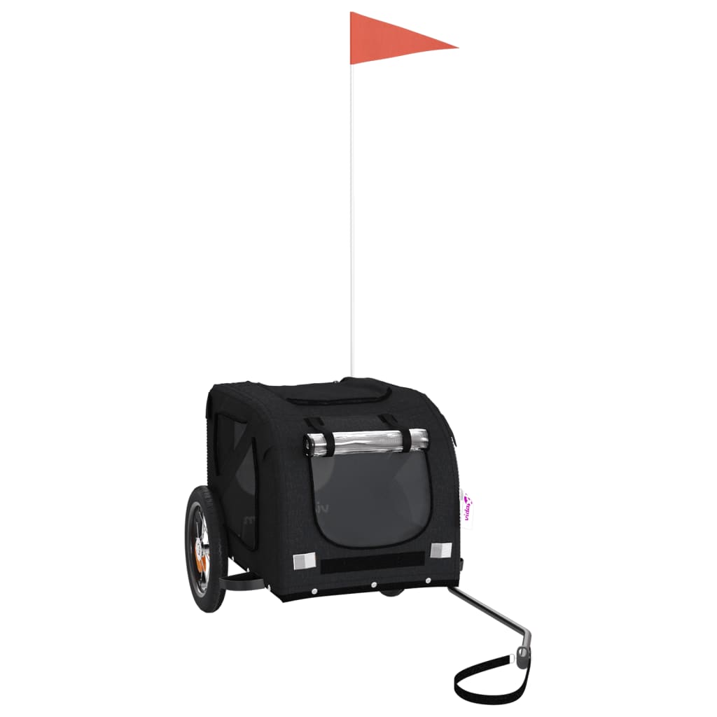 vidaXL Τρέιλερ Ποδηλάτου Κατοικίδιων Μαύρο Ύφασμα Oxford/Σίδηρος