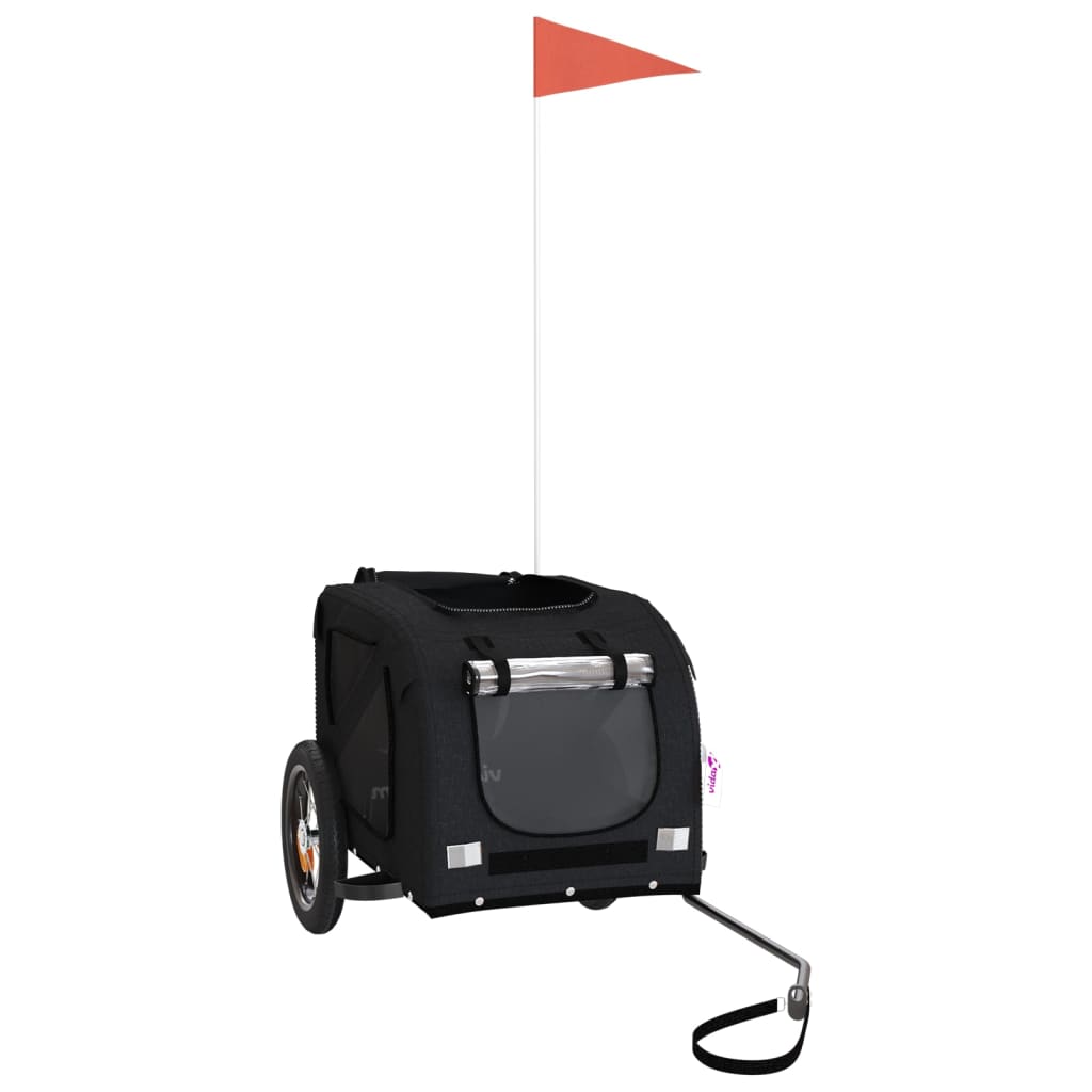 vidaXL Τρέιλερ Ποδηλάτου Κατοικίδιων Μαύρο Ύφασμα Oxford/Σίδηρος