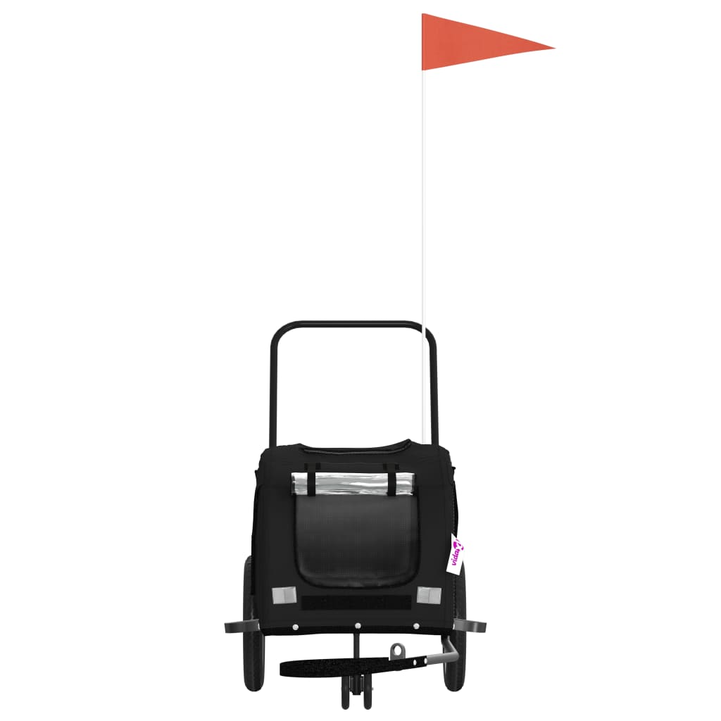 vidaXL Τρέιλερ Ποδηλάτου Κατοικίδιων Μαύρο Ύφασμα Oxford/Σίδηρος