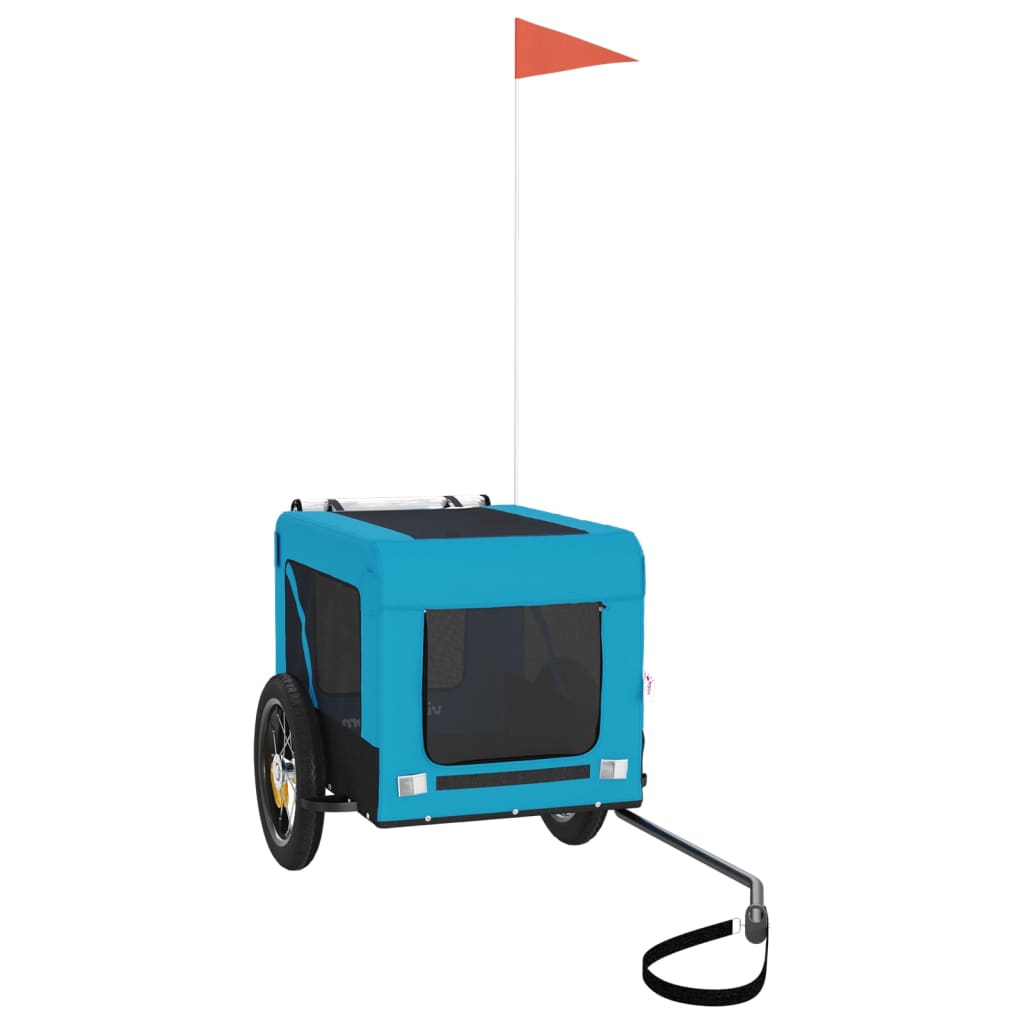 vidaXL Τρέιλερ Ποδηλάτου Κατοικίδιων Μπλε/Μαύρο Ύφασμα Oxford/Σίδηρος