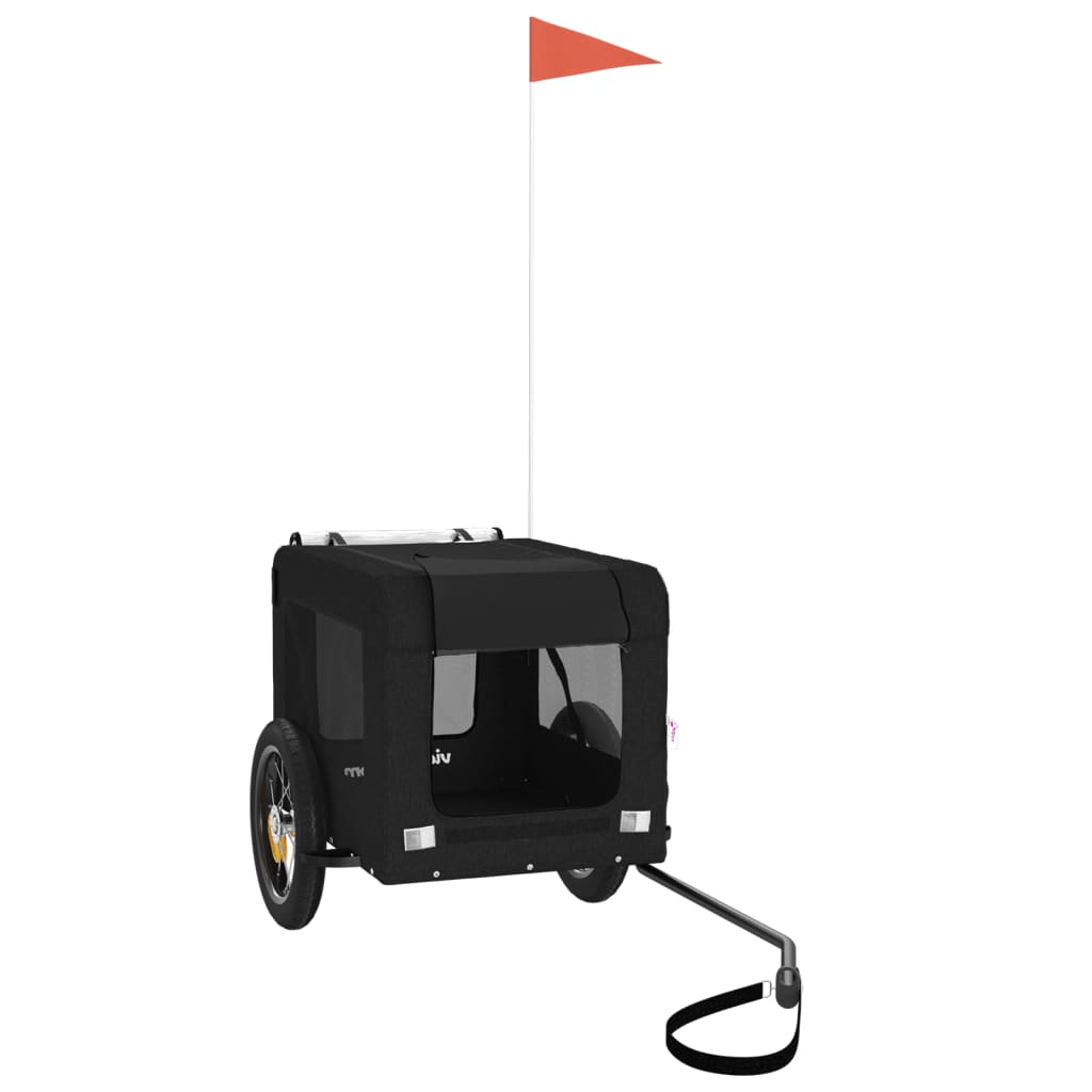 vidaXL Τρέιλερ Ποδηλάτου Κατοικίδιων Μαύρο Ύφασμα Oxford/Σίδηρος