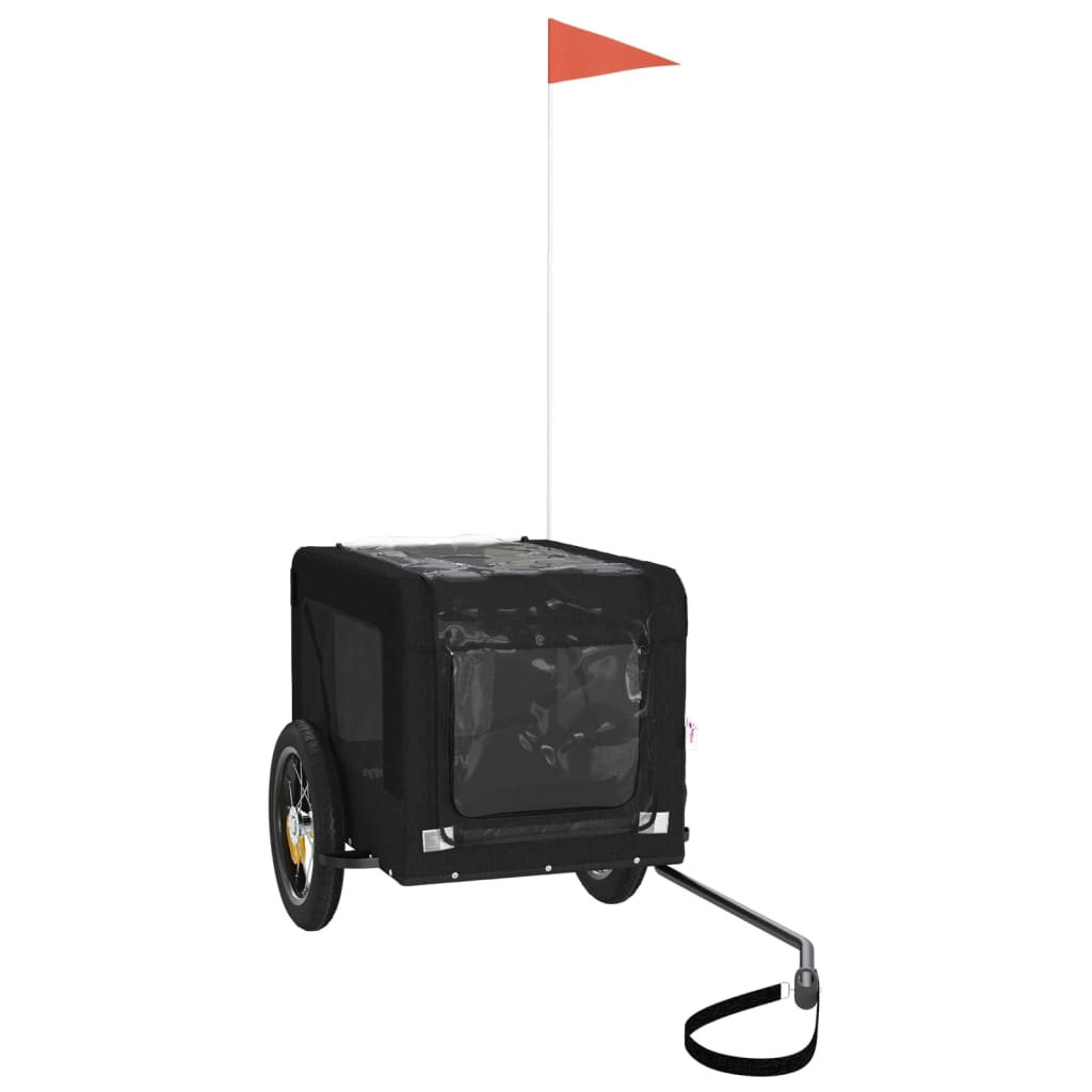 vidaXL Τρέιλερ Ποδηλάτου Κατοικίδιων Μαύρο Ύφασμα Oxford/Σίδηρος