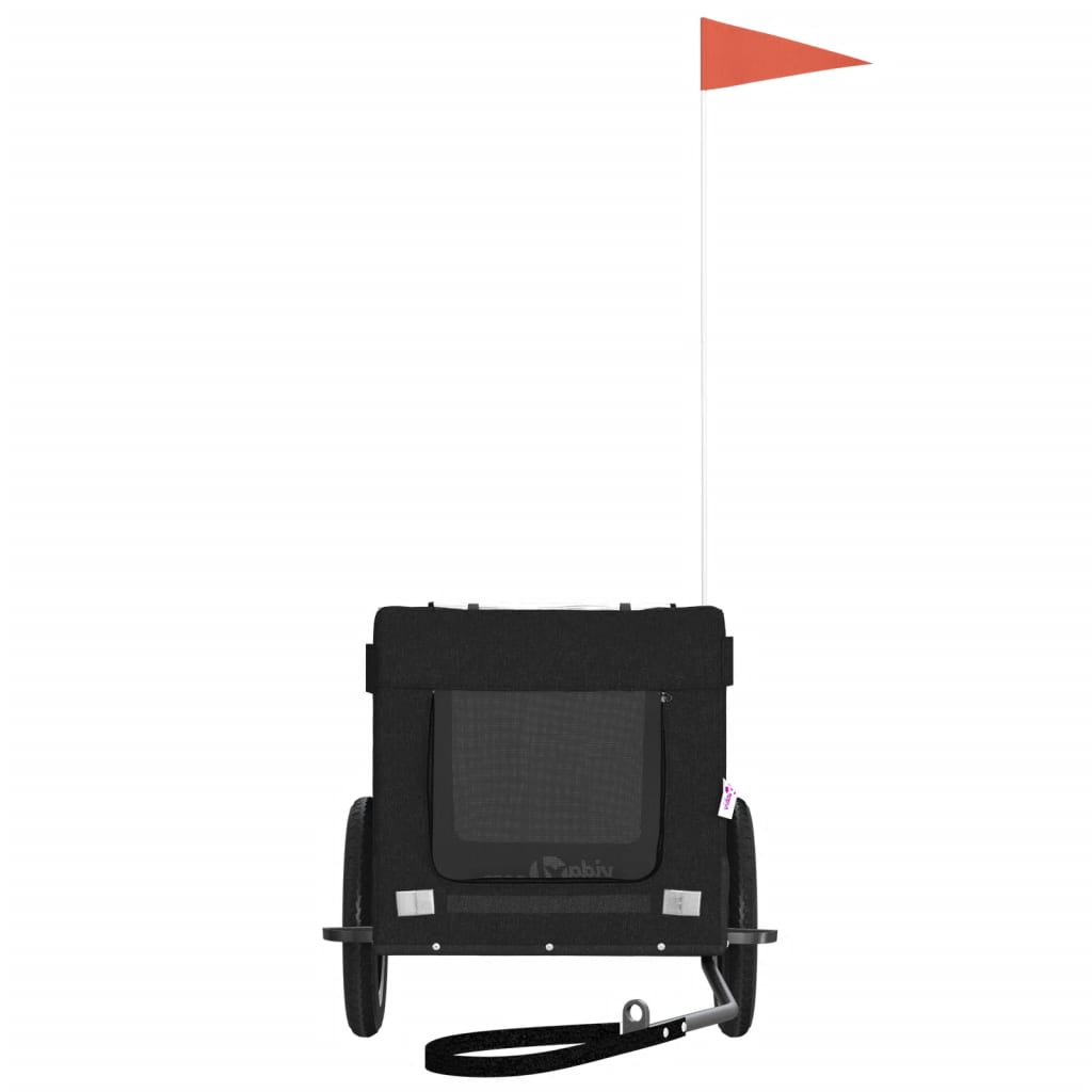 vidaXL Τρέιλερ Ποδηλάτου Κατοικίδιων Μαύρο Ύφασμα Oxford/Σίδηρος